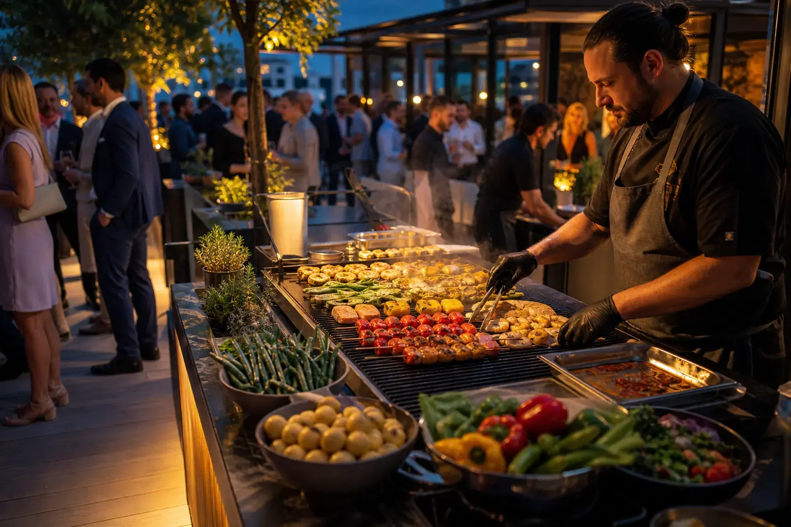 Interactive Food Stations: Live-Grill, Sushi Bar und Taco Bar für Events ab 45 Personen