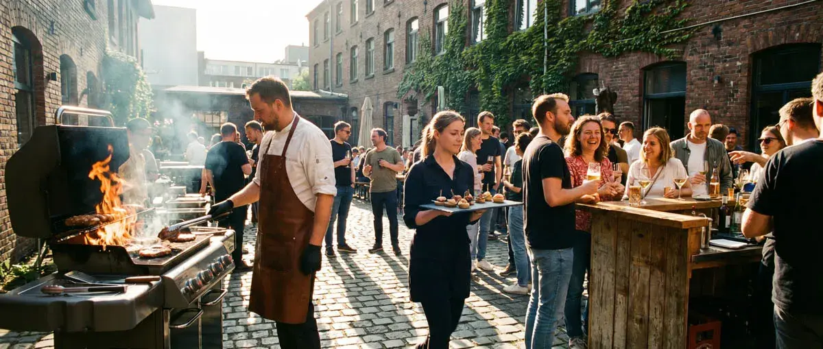 Exquisit gedeckter Tisch bei einem Kitchensurfer Event